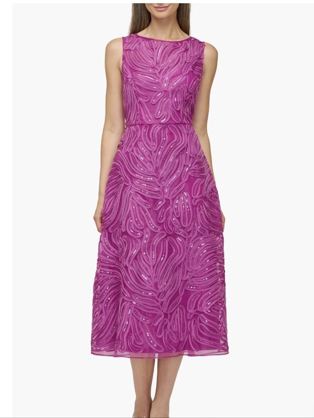 JS Collections Capri Soutache Cocktail Dress Deep Orchid Sz 14 NWT
